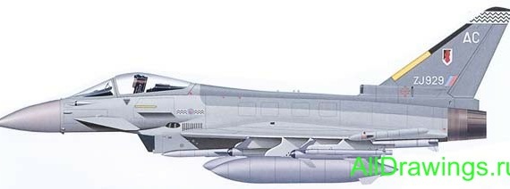 Eurofighter EF-2000 Typhoon чертежи (рисунки) самолета